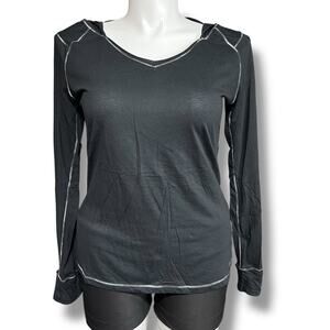 Calvin Klein Performance Womens Athletic T Shirt Top Long Sleeve Hooded Black XL